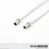 Câble coaxial RG 6, connecteurs IEC, 0.5 m, m/f