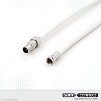 Câble coaxial RG 6, IEC vers F, 3 m, m/m