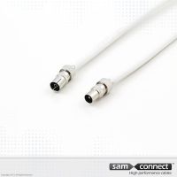 Câble coaxial RG 6, connecteurs IEC, 5 m, m/f